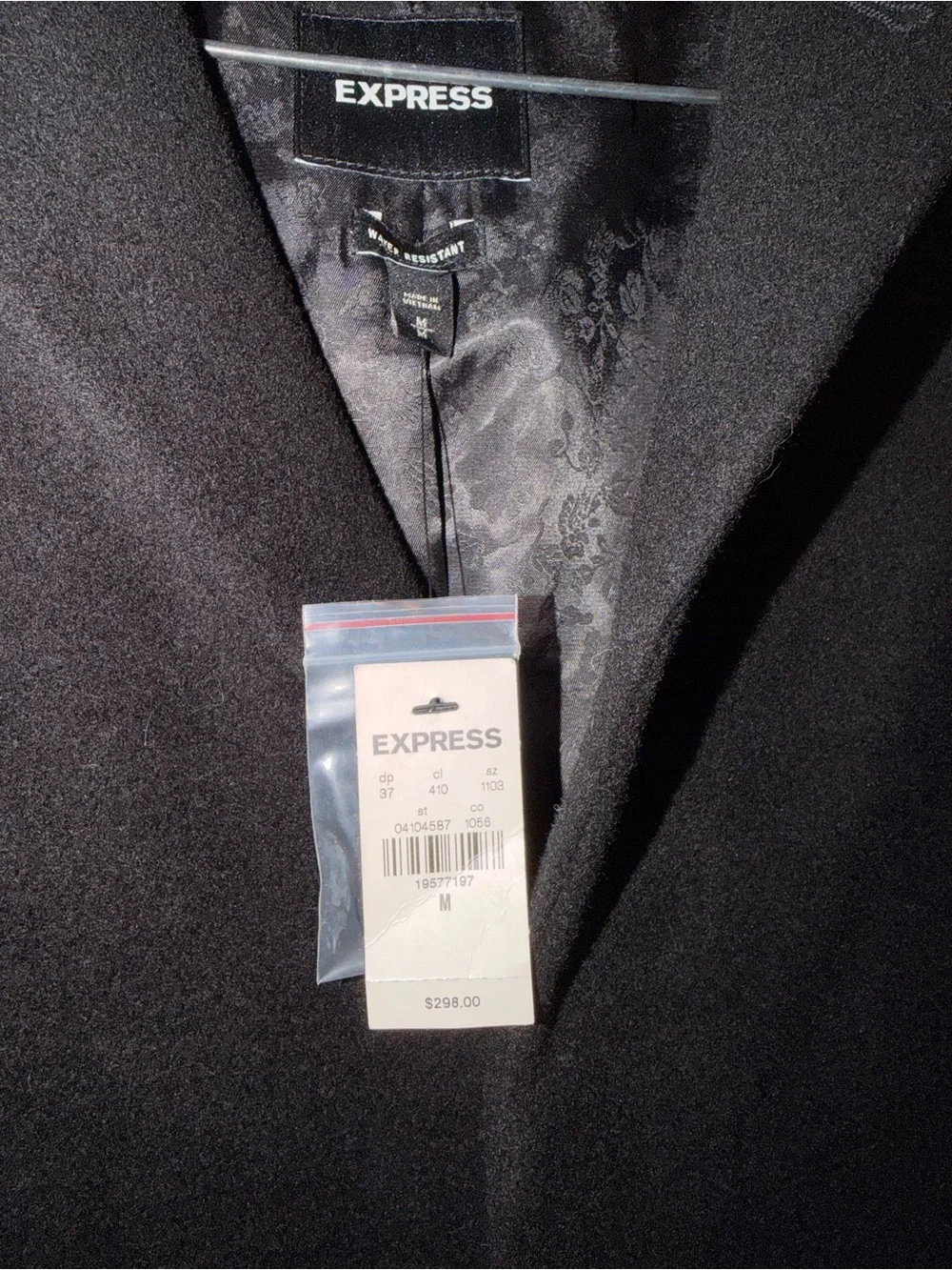 NWT Express Black Long Tailored Wool Blend Coat Jacket
